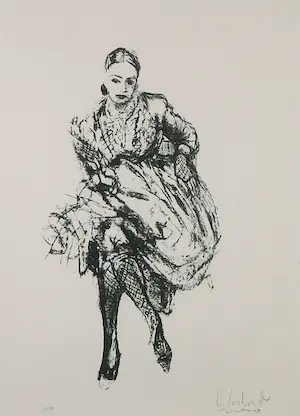 Peter Klashorst - Zeefdruk, Spaanse dame - Ingelijst kopen? Bied vanaf 40!