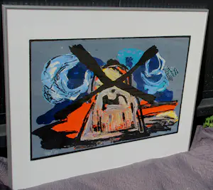 Karel Appel - Ingelijste zeefdruk: De molen - 1986 kopen? Bied vanaf 1250!