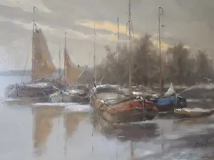 Jan Schaeffer - Boten aangemeerd op plas kopen? Bied vanaf 149!