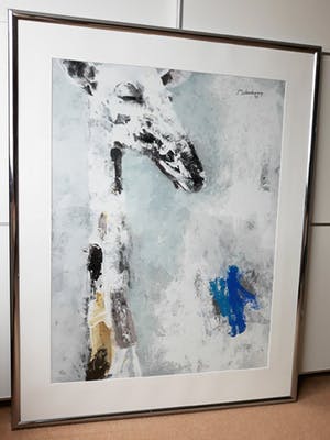 Nico Molenkamp - Giraffe overdag, zeefdruk (mooi ingelijst, groot!) kopen? Bied vanaf 350!