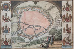 Jacobus Harrewijn - Brussel 3 Oude Gravures Plattegrond Stadsgezicht 1700 kopen? Bied vanaf 60!