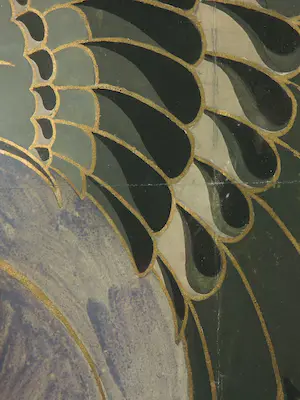 J. Brandt & Zoon - Gouache, Ontwerptekening voor een decoratief kussen met reigermotief - Ingelijst kopen? Bied vanaf 1!
