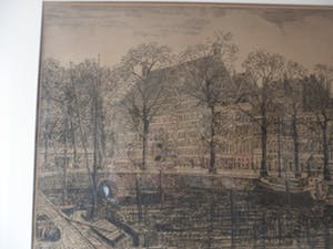 Eugene Rensburg - Ets, Stadsgezicht van Rotterdam kopen? Bied vanaf 35!