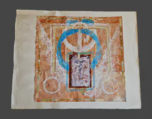 Marijke Stultiens - Limburgs (textiel) kunstenares - bijzondere jaren 90 papier- collage - gesignrd kaufen? Bieten Sie von 52!