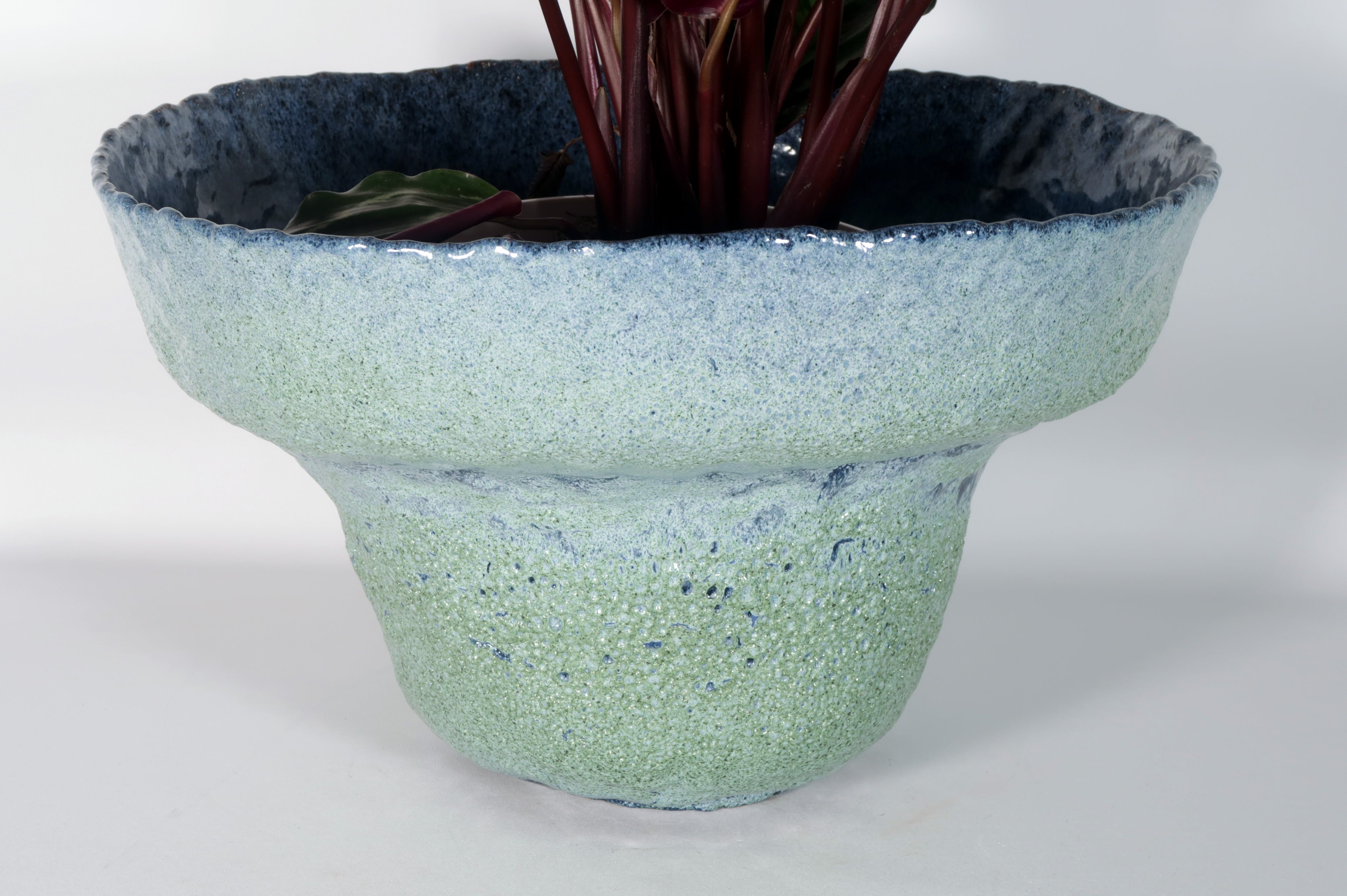 Peter von Hartsvelt Müller - Keramiek, Blauw / groene open vaas (Groot!) kopen? Bied vanaf 70!