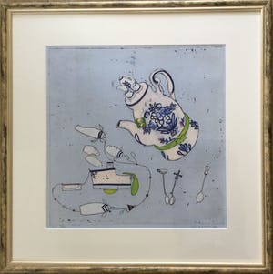 Ellen van Toor - Thee | kleurenets met inkt - ingelijst kopen? Bied vanaf 55!