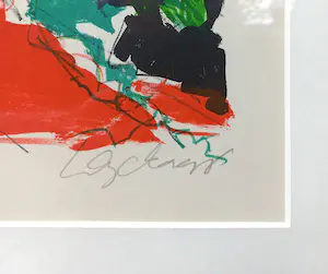 Buy Maurice Wyckaert - Lyrisch abstract drieluik, 3x litho (mooi ingelijst, groot)? Bid from 795!