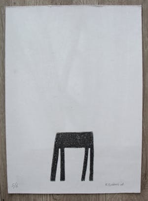 Klaas Gubbels - houtdruk: tafel - 2008 kopen? Bied vanaf 195!