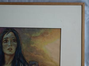 Klaas Pijlman - Aquarel , "Angst" – gesigneerd & ingelijst – 1960 kopen? Bied vanaf 35!