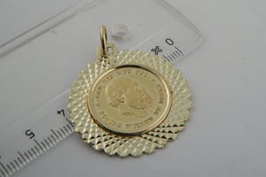 1619 - Geel gouden munthanger kopen? Bied vanaf 350!