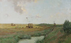 Willem Frederik Noordijk - Olieverf op doek, De Eempolder - Ingelijst kopen? Bied vanaf 1!