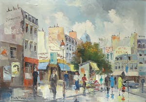 Max Moreau - Olieverf op doek, Stadsgezicht Parijs kopen? Bied vanaf 250!