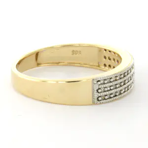 14k bicolour gouden ring bezet met single cut diamant tot. 0.20ct – F/G – VS/SI kopen? Bied vanaf 450!