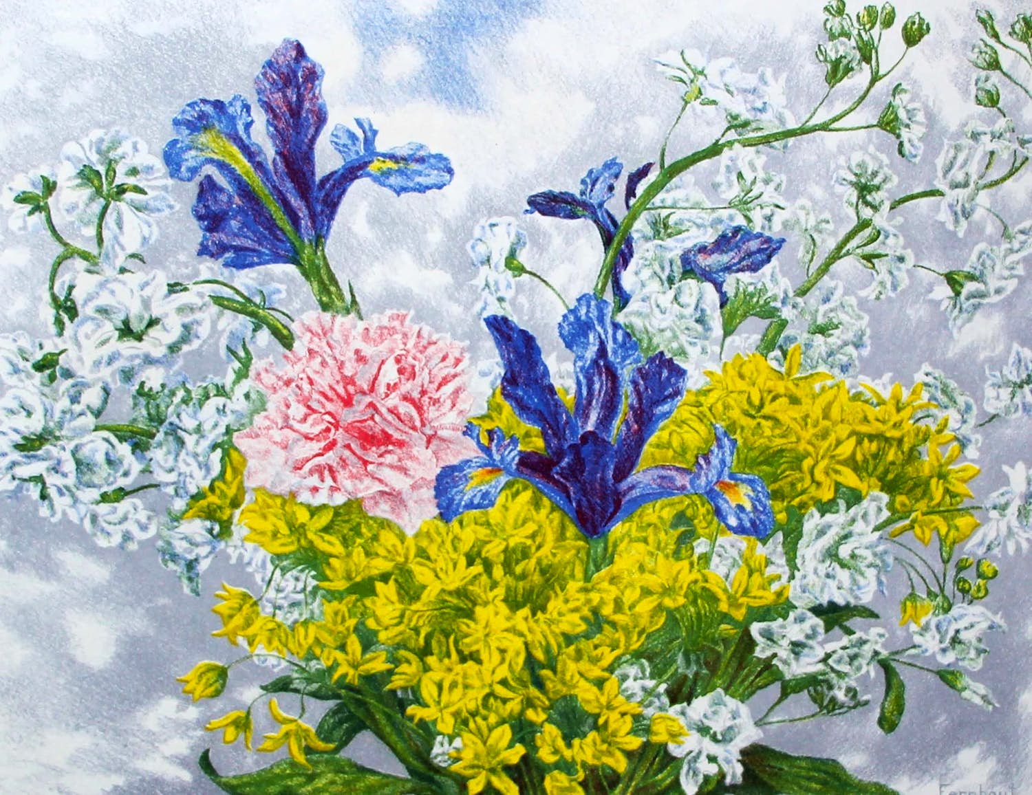 Edgar Fernhout - Kleurenlitho: Bloemstilleven verkocht voor € 20!