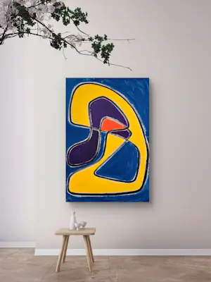 Gundi Falk - Große abstrakte Komposition auf Leinwand – 100 x 70 cm kopen? Bied vanaf 300!