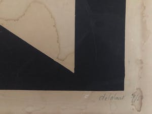 Jo Delahaut - Blauwe en zwarte geometrische compositie kopen? Bied vanaf 200!