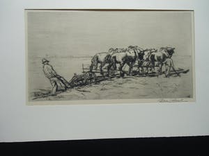 Daan Bout - TWEE BOEREN MET DUBBELSPAN PLOEGPAARDEN kopen? Bied vanaf 35!