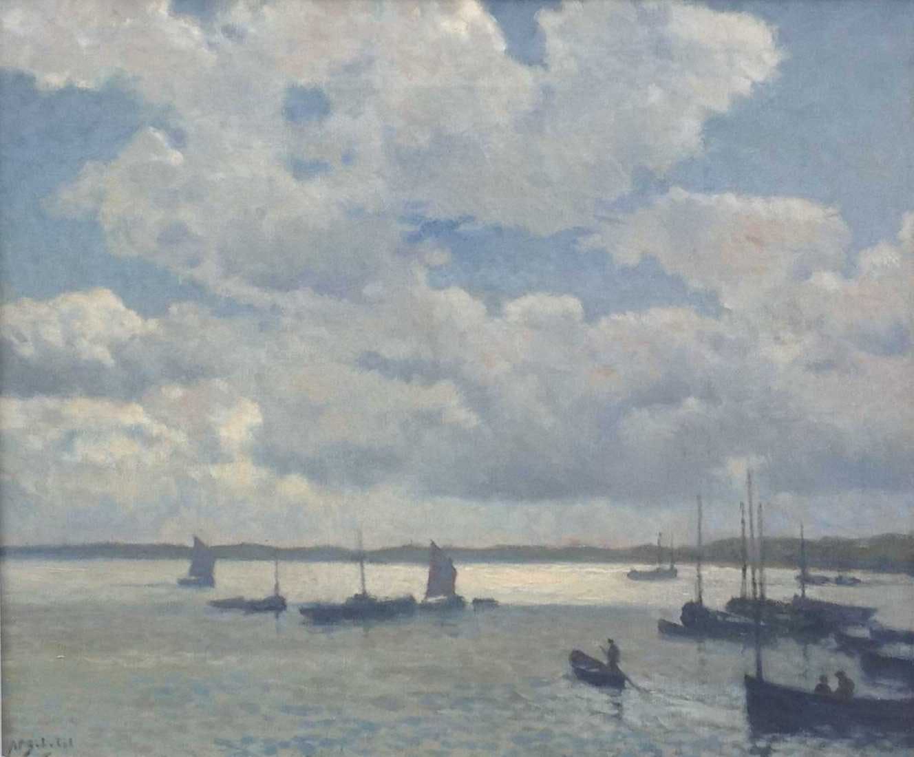 Anthonie Pieter Schotel - Bootjes aangemeerd aan de kust van Bretange, Douarnenez  kopen? Bied vanaf 1250!