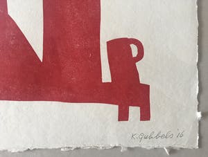 Klaas Gubbels - houtdruk 'Rood stilleven ’ - 2016 - oplage 13 kopen? Bied vanaf 265!