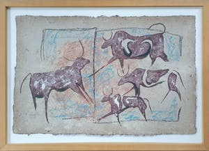 Carla Raadsveld - Zeefdruk op geschept papier: "Taurus" - Ingelijst kopen? Bied vanaf 30!