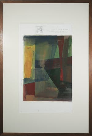 Willem Sanders - Gouache/enamel op papier, Viewer’s residence - Ingelijst (Zeer groot) kopen? Bied vanaf 1!