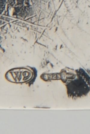 1584 - Stoere 1e gehalte Zilver en caoutchoucband YANVAN armband - gekeurd kopen? Bied vanaf 30!