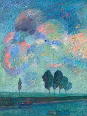 Dirk Breed - Landschap met boompjes kopen? Bied vanaf 1500!