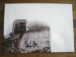 Banksy - FCK PTN Ingelijste postzegel + set postzegel/kaart/envelop kopen? Bied vanaf 75!