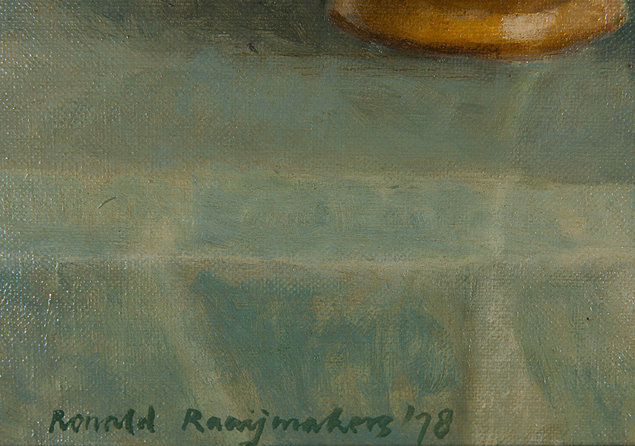 Ronald Raaijmakers - Aarden Testen - Olieverf op doek - gesigneerd l.o. - herkomst BKR Den Haag  kopen? Bied vanaf 10!