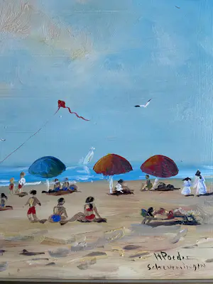 Henk Poeder - Strand gezicht bij Scheveningen kopen? Bied vanaf 180!