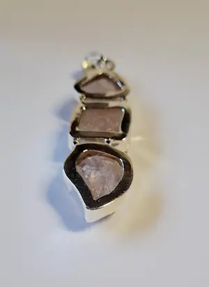 Nieuwe zilveren Ruwe rozenkwartshanger Sterlingzilveren 925 hanger kopen? Bied vanaf 75!