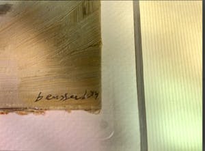 Niet of onleesbaar gesigneerd - Ben Sleek? Olieverf op karton, gesigneerd, Unica, titel Auto kopen? Bied vanaf 10!