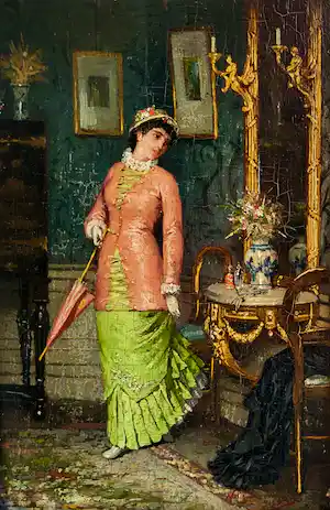 Willem Steelink (jr.) - Elegante dame bij de spiegel verkocht voor € 378!