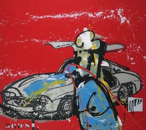 Herman Brood - Zeefdruk, 300SL - Ingelijst (Zeer groot) kopen? Bied vanaf 450!