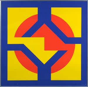 Cyril Lixenberg - Zeefdruk, Zonder titel - Ingelijst verkocht voor € 70!