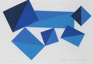 Piero Dorazio - Zeefdruk, Geometrische compositie - Ingelijst kopen? Bied vanaf 180!