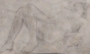 Alice Frey - tekening, vrouwelijk naakt, handgesigneerd en ingelijst kaufen? Bieten Sie von 75!
