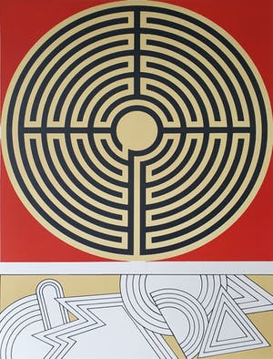 Lucio del Pezzo - Geometrisch abstracte compositie, litho kopen? Bied vanaf 50!