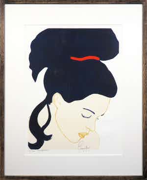 Emilio Kruithof - Zeefdruk, Wallflower - Ingelijst verkocht voor € 350!