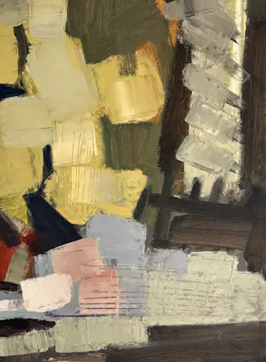 Rene Mels - Wunderschöne, farbenfrohe abstrakte Komposition, um 1958 kopen? Bied vanaf 500!