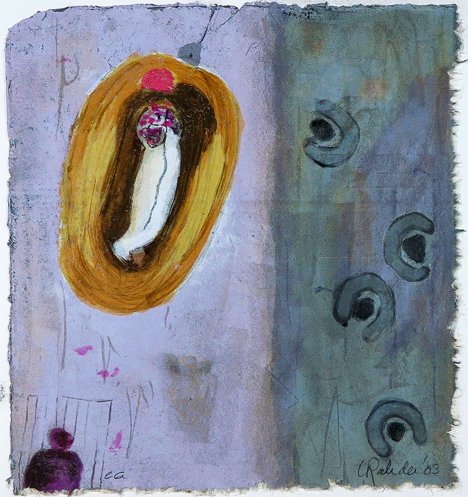 Liesbeth Rahder - Zeefdruk op geschept papier, Zonder titel kopen? Bied vanaf 1!