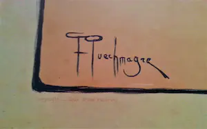 Frederic Puechmagre - "Le Départ" - Kleurenlitho - circa 1900 kopen? Bied vanaf 20!