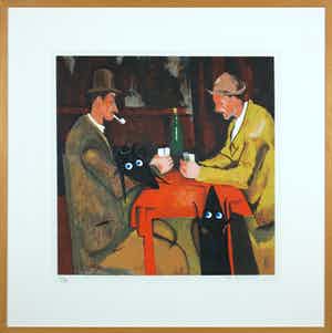 Peter Bastiaanssen - Zeefdruk, Yapping Cézanne - Ingelijst verkocht voor € 60!