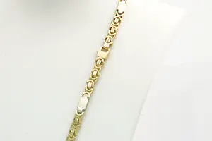 50 - Massieve SET 18 Krt  bi-color gouden (collier & armband) -  konings schakel kopen? Bied vanaf 5950!