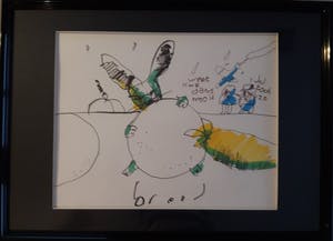 Herman Brood - grote tekening, ingelijst en gesigneerd kopen? Bied vanaf 775!