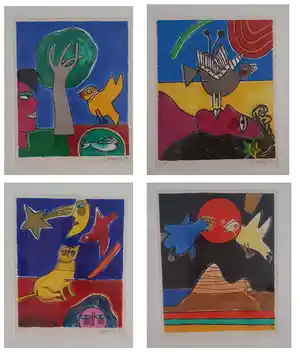 Corneille - complete portofolio met beperkte oplage: le Martin, le Midi, le Soir, la Nuit. verkocht voor € 760!