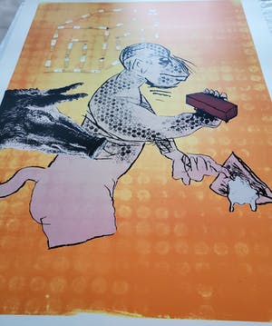 Jorg Immendorff - Maureraffe, signiert, datiert und e.a. kopen? Bied vanaf 440!