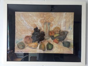 Louis Meys - Stilleven met Fruit - Krijttekening, Ingelijst kopen? Bied vanaf 79!