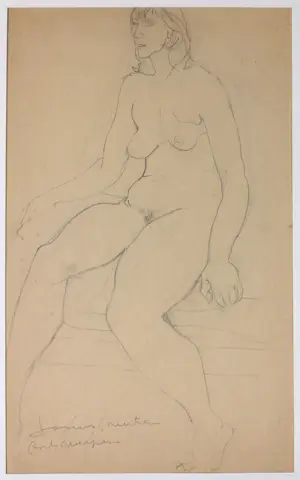 Janus Nuiten - Verschillende technieken, Lot van 40 schetsen van figuren kopen? Bied vanaf 100!