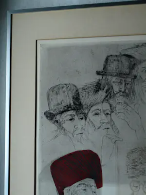 Abraham Yakin - Ingelijste kleurenets , Joodse mensen – E/A nr. 42/48 – 78 x 48 cm. kopen? Bied vanaf 80!